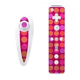 Pink Dots Design Nintendo Wii Nunchuk + Remote Controller Protector Skin Decal Sticker