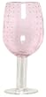 Hand Blown Glass with Rose Pink Bubbles Goblet Glass 8.5"H Set of Four