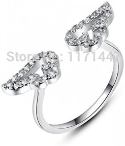 Shining Deals Fashion Womens Mens European Style Jewelry Rose Gold / 18K White Gold Plated Jewellery AAA Cubic Zircon Adjustable Angel Wing Finger Rings