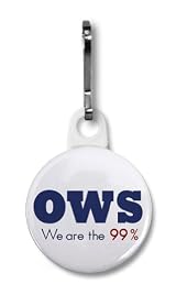 OWS Occupy Wall Street Protest WE ARE THE 99% 1 inch Zipper Pull Charm White
