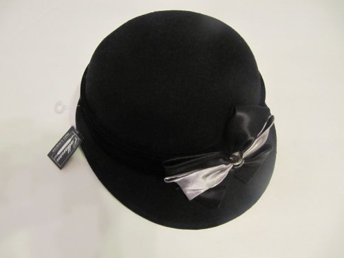 Callanan Chapeaux Brim Cloche Hat Wool Womens Black
