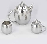 TEAR DROP TEA SET - 3 PIECE STAINLESS STEEL TEAR DROP TEA SET