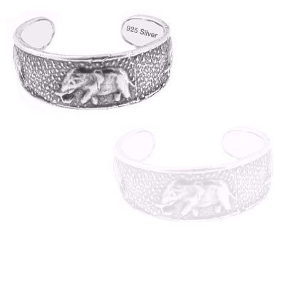 925 Sterling Silver Jewelry, Majestic Elephant Toe Ring, Adjustable Fit, Plus Free Special Gift Pouch