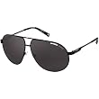 Carrera 6/S Adult Aviator Metal Polarized Sports Sunglasses w/ Free B&F Heart Sticker Bundle - Matte Black/Gray