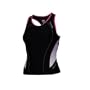 Descente Womens Running  C6 Tri Top, Black/White, Small
