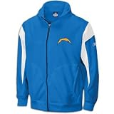 San Diego Chargers NFL Mens APOLLO Full Zip Player Hoodie, Fleece Jacket, Sky Blue (X-Large)
