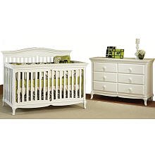 Mantova Two Piece Forever Convertible Crib Set in White