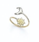 14K WHITE & YELLOW 1/2 MOON/SUN TOE RING - GH24391