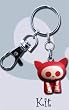 Skelanimals - Cute As Hell PVC Figure Keychain - Kit the Cat (Red)