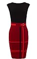 Modern Color Block Check Knit Dress