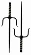 Sai 18" Round Black (2) - Martial Arts - Sais
