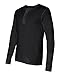 Canvas for Men's Long-Sleeve soft jersey Henley, BLACK, Large