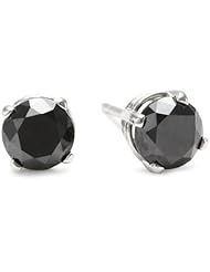 1.5 CT Black Diamond Stud Earrings 14k Gold