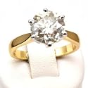 Certificated 18ct Yellow Gold 3.58ct H-P1 Solitaire Diamond Engagement Ring