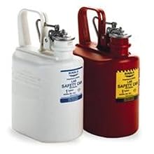 Eagle 1511 Laboratory Safety Can, Polyethylene, 6" Width x 13" Height x 8-1/2" Depth, 1 Gallon Capacity, Red
