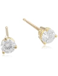 18k Gold Round-Cut Basket Setting 3-Prong Diamond Studs (1/4 cttw, G-H Color, SI1- SI2 Clarity)