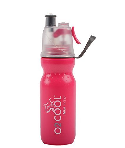 O2Cool Mist N Sip Drinking and Misting Bottle ArcticSqueeze Classic - 20oz (Colors May Vary) With Exclusive Bicycle LOGO (Pack of 2)