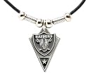 Oakland Raiders Leather Necklace w/Beads & Pewter Pendant - NFL Football Fan Shop Sports Team Merchandise