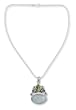 Moonstone and amethyst pendant necklace, 'Aura' Moonstone and amethyst pendant necklace, 'Aura'