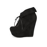 Breckelle's Carrie-12w Wedge Booties BLACK