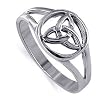 Sterling Silver 10mm Wide Minimal Triquetra Polished Finished Filigree Celtic Knot 3mm Band Ring Size 5, 6, 7, 8, 9, 10