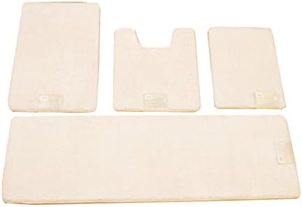 4 Piece Full Set Luxury Solid Color Memory Foam Bathmats (17x23"/20x24"/20x32"/20x64") (Beige)