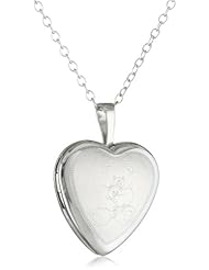Momento Lockets Sterling Silver Heart Shaped Locket with Teddy Bear Necklace