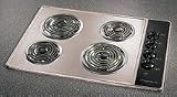 Frigidaire 30 in. Coil Electric Cooktop with 4 Multi-Wrap Coil Elements & Chrome Drip Bowls: Brushed