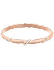 Yochi Vintage Link Branch Crystal Accent Bangle Bracelet