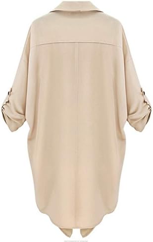 Women's Fashion Chiffon Cardigan Loose Casual Long Coat Jacket (XL, Khaki)