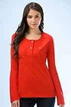 Long Sleeve Light Cotton Fleece A-Line Henley Sweatshirt