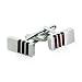 Unique 3 Stripe Purple Red Wine Colored Enamel Silver Cufflinks with Presentation Box