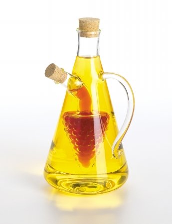 Foxrun 7059 Oil & Vinegar Bottle With Handle- Glass- Duet With Handle- Grape Motif