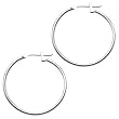 Solid 14KT White Gold 1.5mm 1 Inch Hoop Earrings