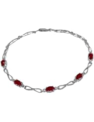 14k Gold Tennis Bracelet with Genuine Rubies & Diamonds