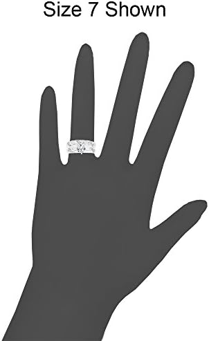 Sterling Silver, Matching Trio 3 Piece His & Her Set Engagement Wedding Rings Created Crystals