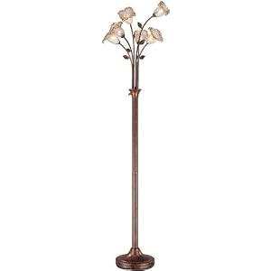 6-Lite Floor Lamp - Petunia Series Light Amber Finish by Lite Source