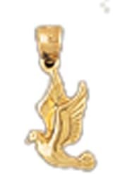 Dazzlers Solid 14k Gold Bird Charm Pendant Available in three colors from jewelsberry (weights: 0.9 grams only)
