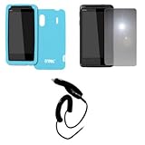 EMPIRE Light Blue Silicone Skin Case Cover + Mirror Screen Protector + Car  ....
