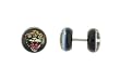 Genuine Ed Hardy Anodized Black Fake Plug - Tiger Logo -16g Wire - 10mm - Sold as a Pair