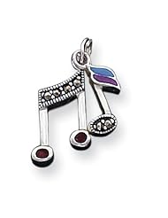 Sterling Silver Marcasite Music Notes Charm