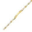 14K Yellow Gold Hearts Engravable ID Bracelet - 7 inches
