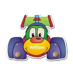 Personalised Childrens Racing Car Coat Peg