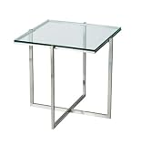 Glacier Glass Top End Table