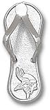 Minnesota Vikings 1'' Sterling Silver Viking Logo Flip Flop Pendant