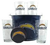 San Diego Chargers Pint and Beer Bucket Set | NFL Beer Bucket and Pint Glasses