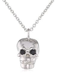 ROTENIER "Skull" Sterling Silver Black Spinel on a Chain Pendant Necklace Set