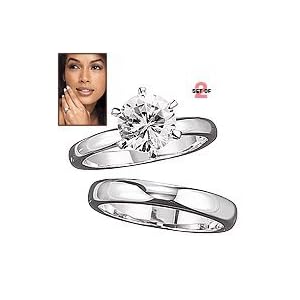 Avon CZ Wedding Ring Set Size 8