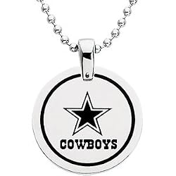 Stainless Steel Dallas Cowboys Name Logo Necklace