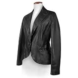 Forzieri Fitted Black Leather Lapel Jacket